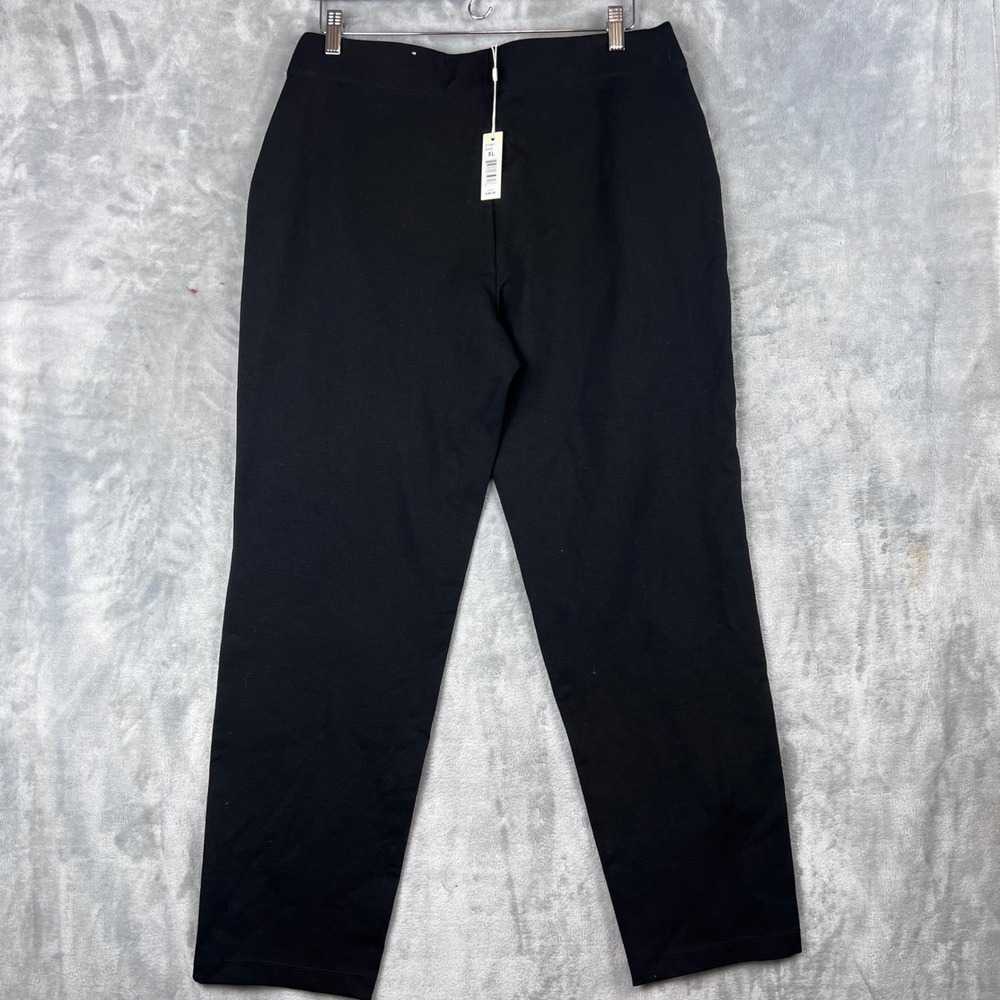 NWT Max Studio Pull On Dress Pants XL Office Career Trousers Black Straight Leg